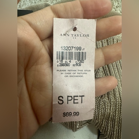 Ann Taylor Tan Cowl Neck Sweater with Short Sleeves size S petite NWT - Picture 5 of 9